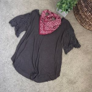 Free People Crochet Detail Tee